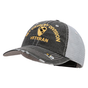 U.S. Army 1st Cavalry Division Embroidered Low Profile Special Cotton Mesh Cap - Black OSFM