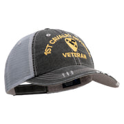 U.S. Army 1st Cavalry Division Embroidered Low Profile Special Cotton Mesh Cap - Black OSFM