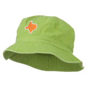 Texas State Map Embroidered Bucket Hat