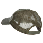 Turtle Shape Embroidered Washed Trucker Cap