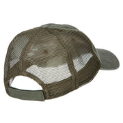 Turtle Shape Embroidered Washed Trucker Cap