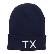 Texas State TX Embroidered Cuff Beanie