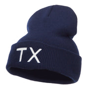 Texas State TX Embroidered Cuff Beanie