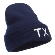 Texas State TX Embroidered Cuff Beanie