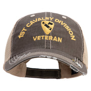 U.S. Army 1st Cavalry Division Embroidered Low Profile Special Cotton Mesh Cap - Brown-Khaki OSFM