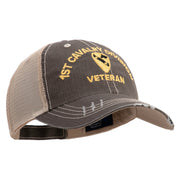 U.S. Army 1st Cavalry Division Embroidered Low Profile Special Cotton Mesh Cap - Brown-Khaki OSFM