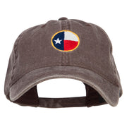 Texas State Flag Embroidered Washed Cap