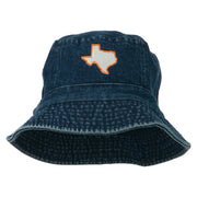 Texas State Map Embroidered Bucket Hat