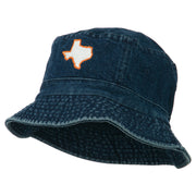 Texas State Map Embroidered Bucket Hat