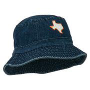 Texas State Map Embroidered Bucket Hat