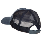 Turtle Shape Embroidered Washed Trucker Cap