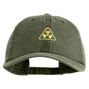 Radioactive Symbol Embroidered Pigment Dyed Wash Caps - Olive OSFM