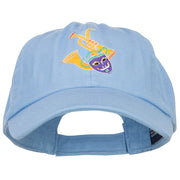 Mardi Gras Mask with Musical Instrument Embroidered Cotton Cap