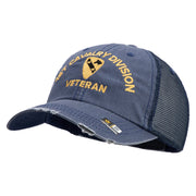 U.S. Army 1st Cavalry Division Embroidered Low Profile Special Cotton Mesh Cap - Navy OSFM