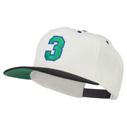 Athletic Number 3 Embroidered Classic Two Tone Cap