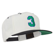 Athletic Number 3 Embroidered Classic Two Tone Cap