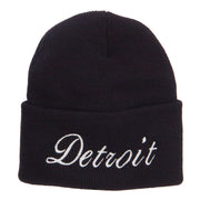 City of Detroit Embroidered Long Beanie