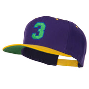 Athletic Number 3 Embroidered Classic Two Tone Cap