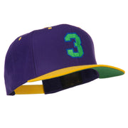 Athletic Number 3 Embroidered Classic Two Tone Cap