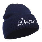 City of Detroit Embroidered Long Beanie