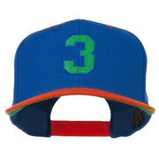 Athletic Number 3 Embroidered Classic Two Tone Cap