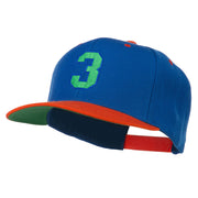 Athletic Number 3 Embroidered Classic Two Tone Cap