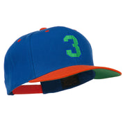 Athletic Number 3 Embroidered Classic Two Tone Cap