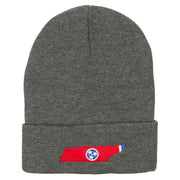 Tennessee Flag Map Embroidered Long Beanie