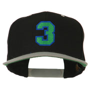 Athletic Number 3 Embroidered Classic Two Tone Cap