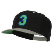 Athletic Number 3 Embroidered Classic Two Tone Cap