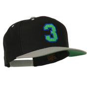 Athletic Number 3 Embroidered Classic Two Tone Cap