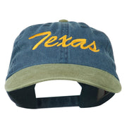 Texas State Embroidered Washed Pigment Dyed Cap