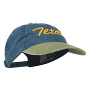 Texas State Embroidered Washed Pigment Dyed Cap