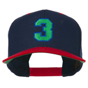 Athletic Number 3 Embroidered Classic Two Tone Cap