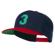 Athletic Number 3 Embroidered Classic Two Tone Cap