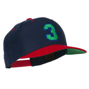 Athletic Number 3 Embroidered Classic Two Tone Cap