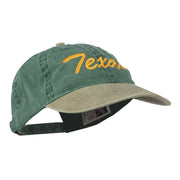 Texas State Embroidered Washed Pigment Dyed Cap