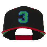 Athletic Number 3 Embroidered Classic Two Tone Cap