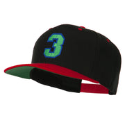 Athletic Number 3 Embroidered Classic Two Tone Cap