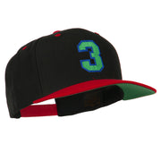 Athletic Number 3 Embroidered Classic Two Tone Cap