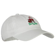 Ho Ho Ho Santa Embroidered Unstructured Washed Cap