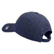 U.S. Army 1st Cavalry Division Embroidered Washed Solid Pigment Dyed Cotton Twill Brass Buckle Cap - Navy OSFM