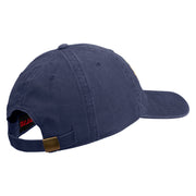 U.S. Army 1st Cavalry Division Embroidered Washed Solid Pigment Dyed Cotton Twill Brass Buckle Cap - Navy OSFM