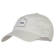 Utah with Map Outline Embroidered Washed Cotton Twill Cap