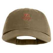 Steampunk Top Hat Embroidered Low Profile Dyed Cotton Twill Cap - Khaki OSFM