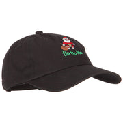 Ho Ho Ho Santa Embroidered Unstructured Washed Cap