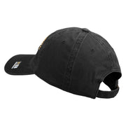U.S. Army 1st Cavalry Division Embroidered Washed Solid Pigment Dyed Cotton Twill Brass Buckle Cap - Black OSFM