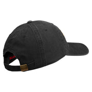 U.S. Army 1st Cavalry Division Embroidered Washed Solid Pigment Dyed Cotton Twill Brass Buckle Cap - Black OSFM