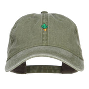 Mini Cactus Embroidered Washed Cap