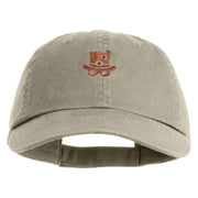 Steampunk Top Hat Embroidered Low Profile Dyed Cotton Twill Cap - Putty OSFM